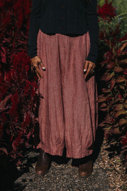 Eadie Linen Pants in Fine Houndstooth