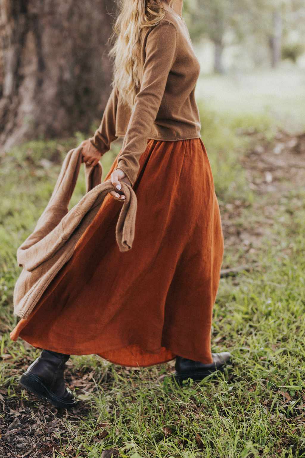 Lucie Linen Maxi Skirt