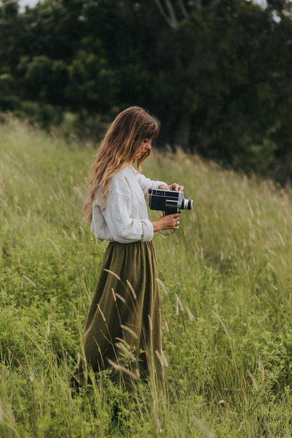 Lucie Linen Maxi Skirt