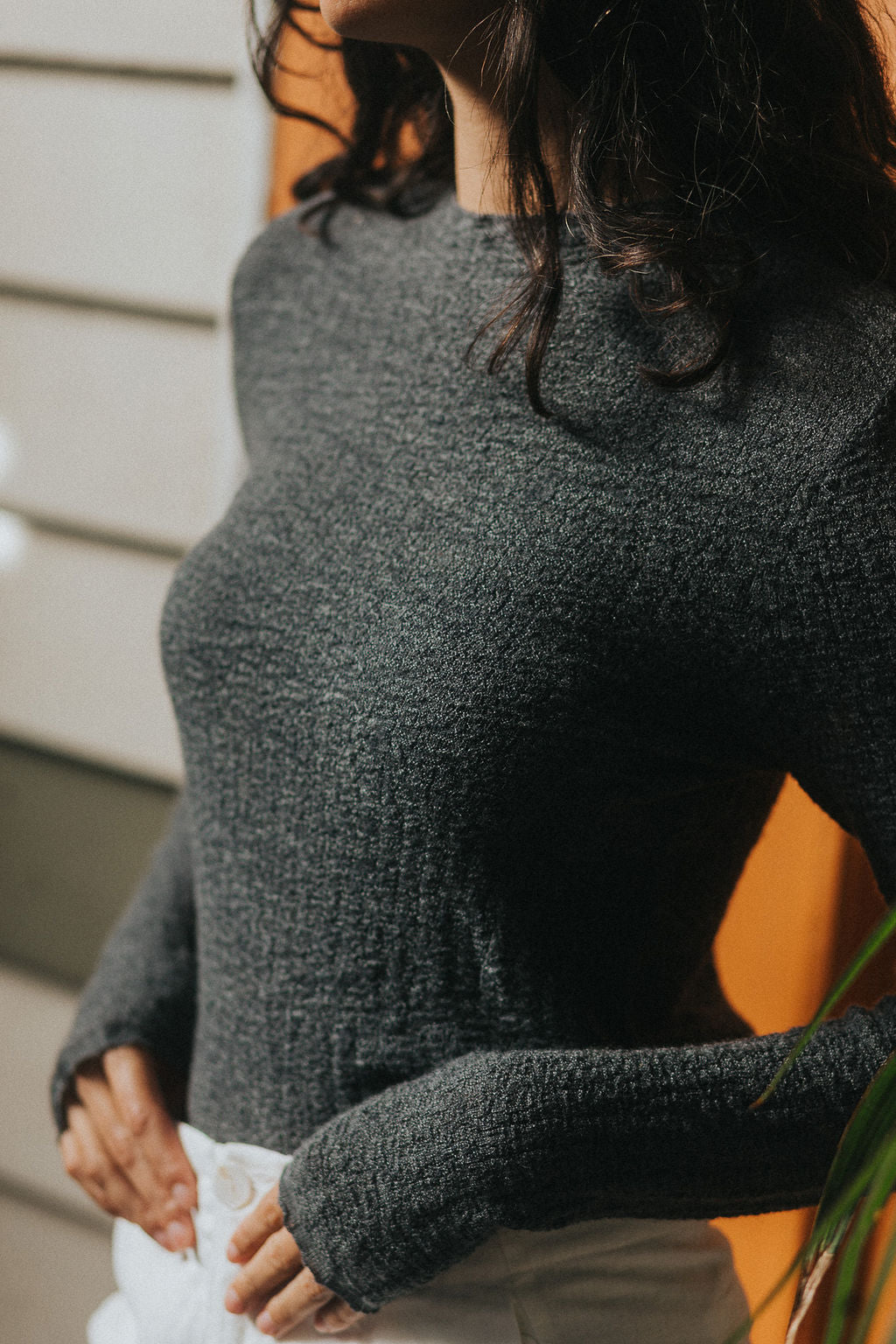 Essential Superfine Lambswool Mock Neck Top