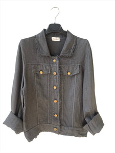 Sabine linen jean style long sleeve jacket