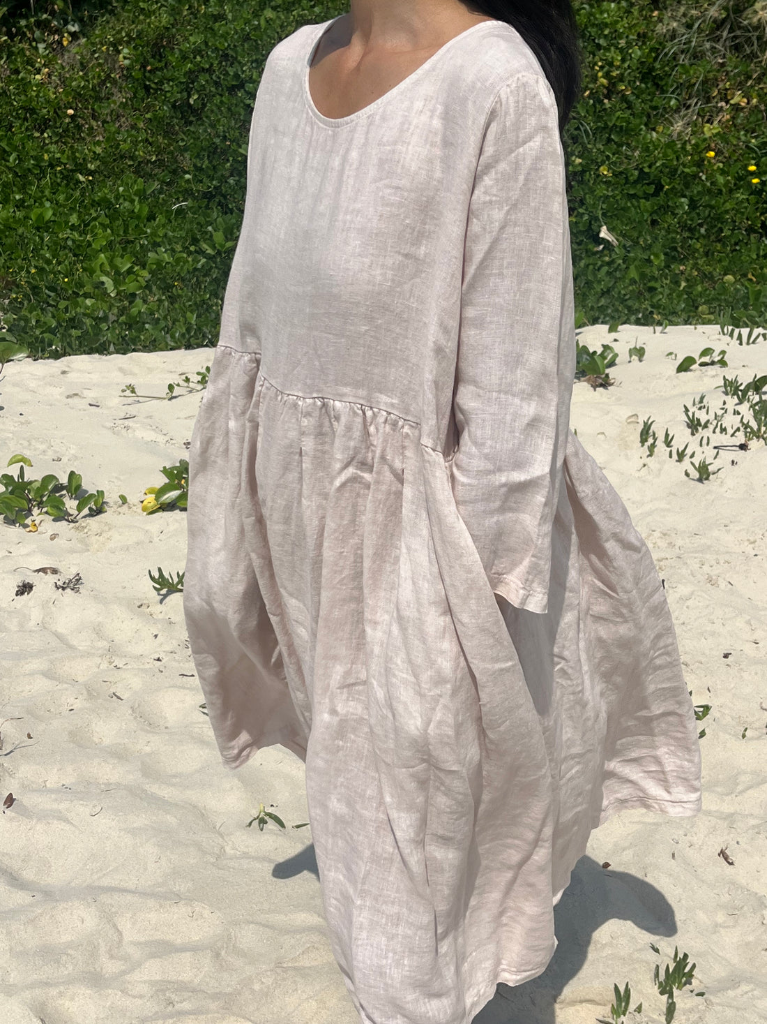 Journee Baggy Linen Dress