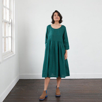 Journee Baggy Linen Dress - Montaigne Paris