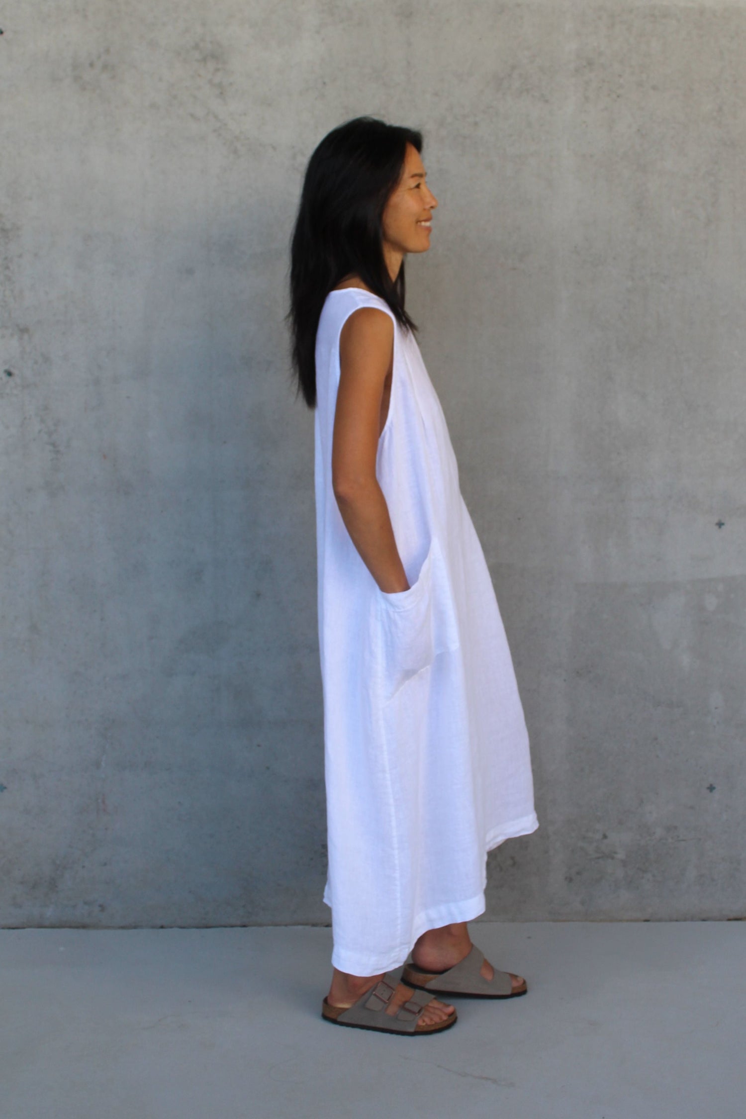 Remy Linen Dress with Deep Front Pockets