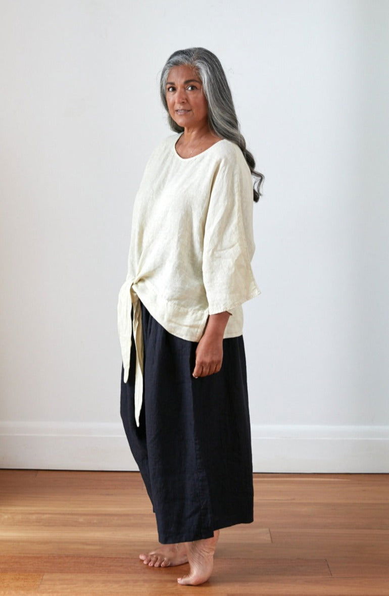 Linen Boxy Top - Montaigne Paris