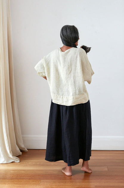 Linen Boxy Top - Montaigne Paris