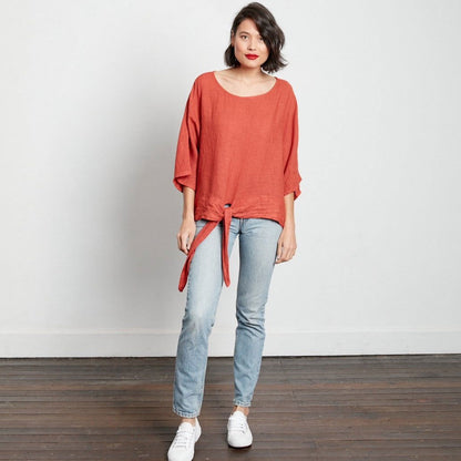 Linen Boxy Top - Montaigne Paris