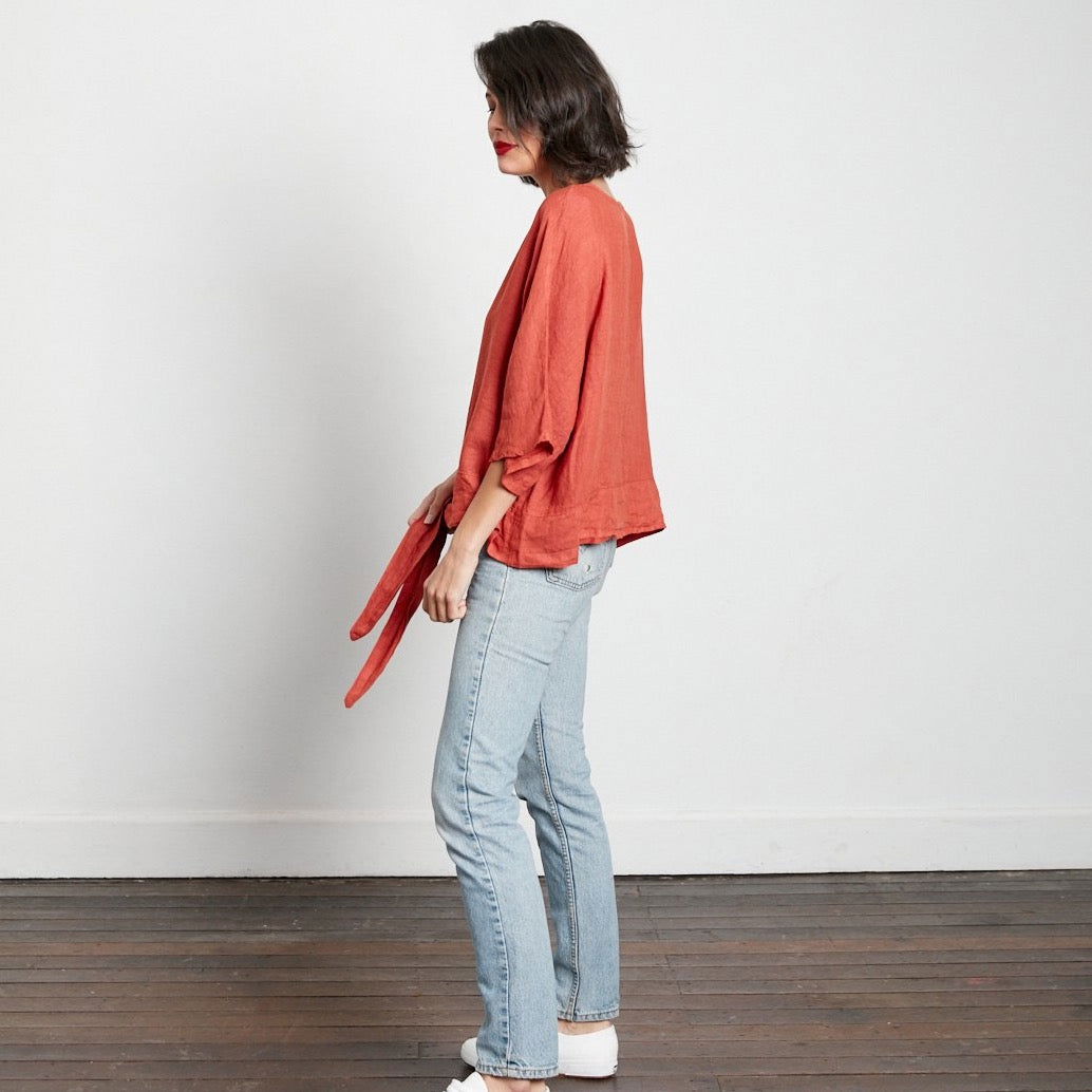 Linen Boxy Top - Montaigne Paris