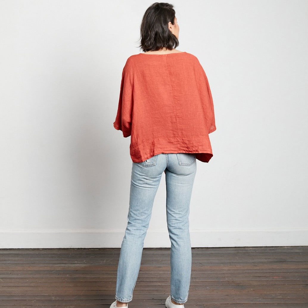 Linen Boxy Top - Montaigne Paris