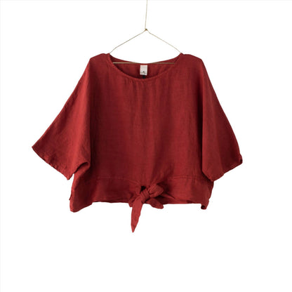 Linen Boxy Top - Montaigne Paris