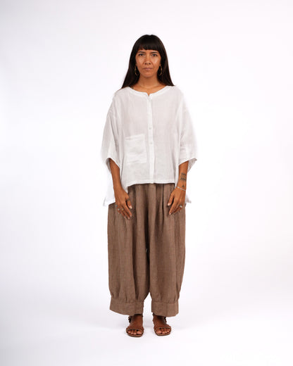 Agathe Short Sleeve Linen Top