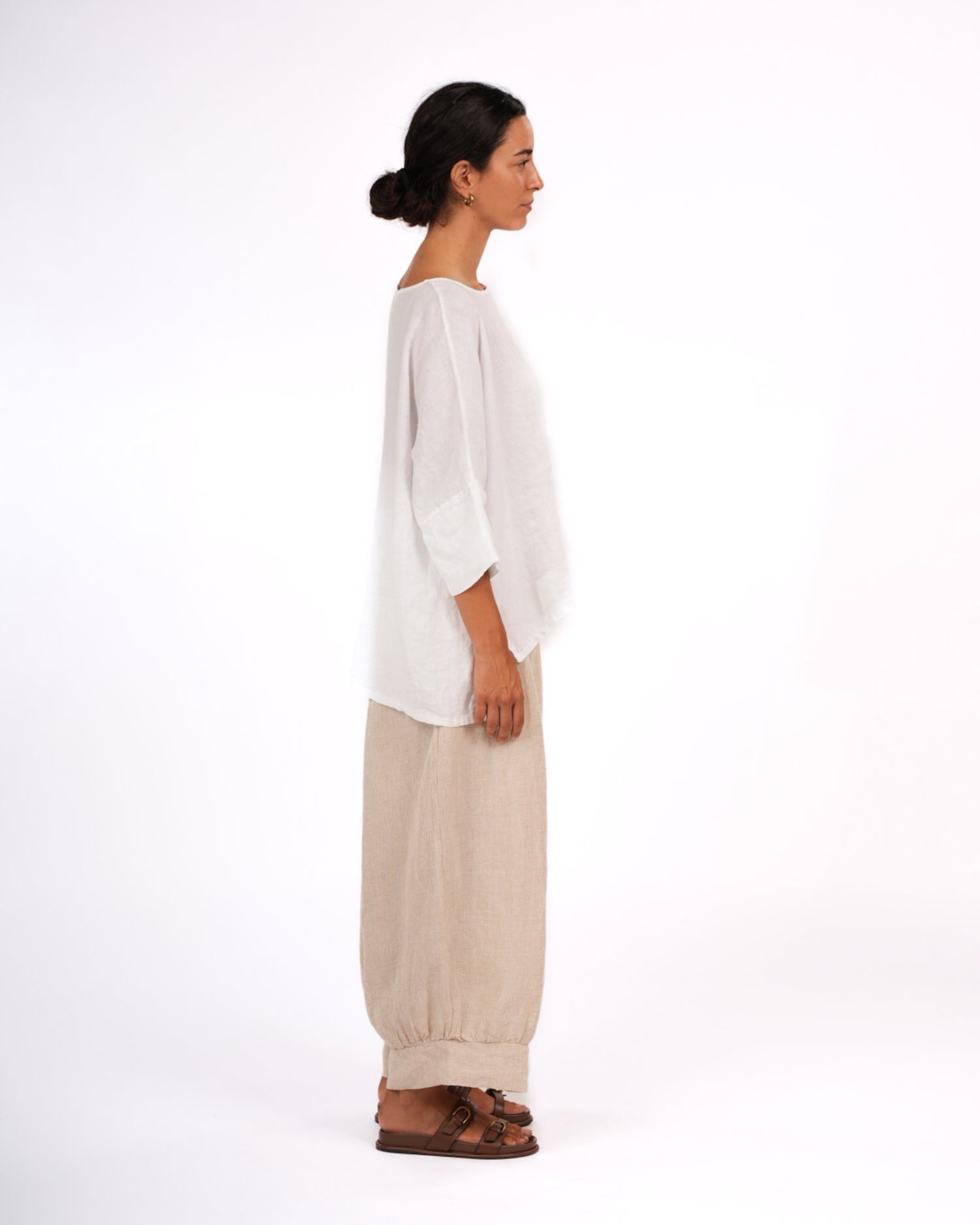 Desi Pants in Houndstooth French Linen