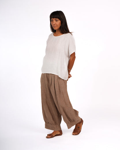 Desi Pants in Houndstooth French Linen