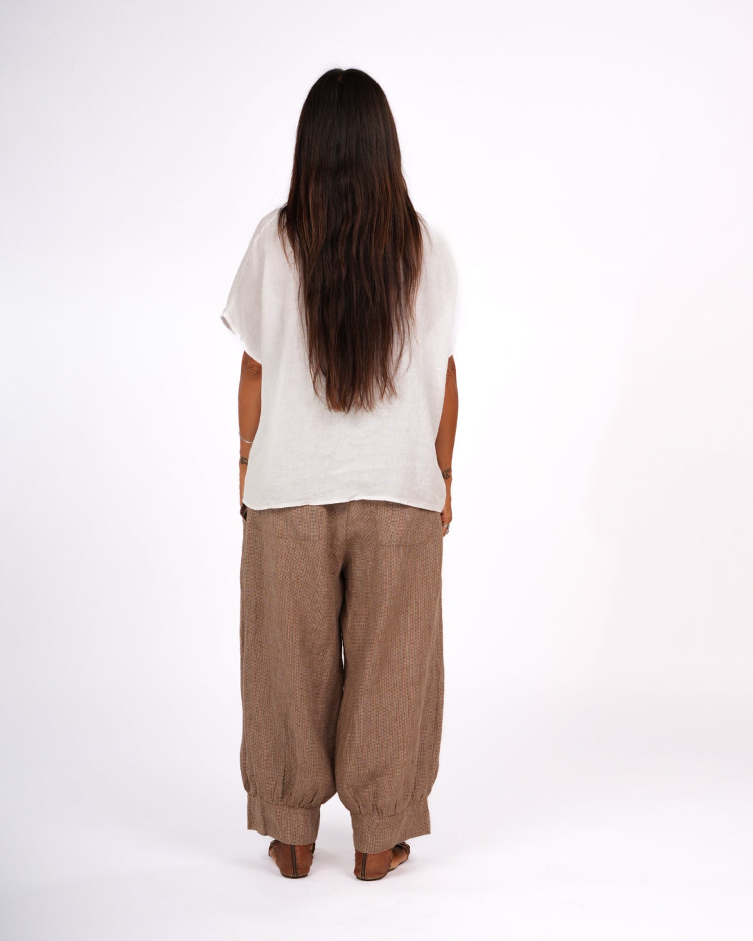 Desi Pants in Houndstooth French Linen