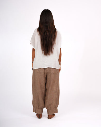 Desi Pants in Houndstooth French Linen