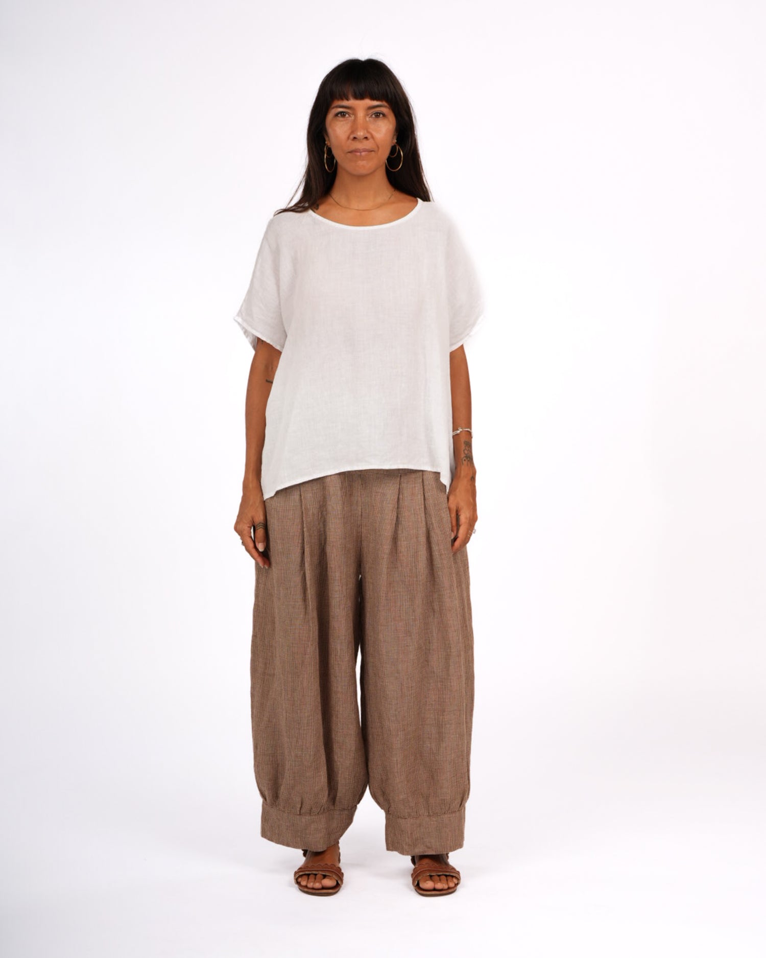 Desi Pants in Houndstooth French Linen