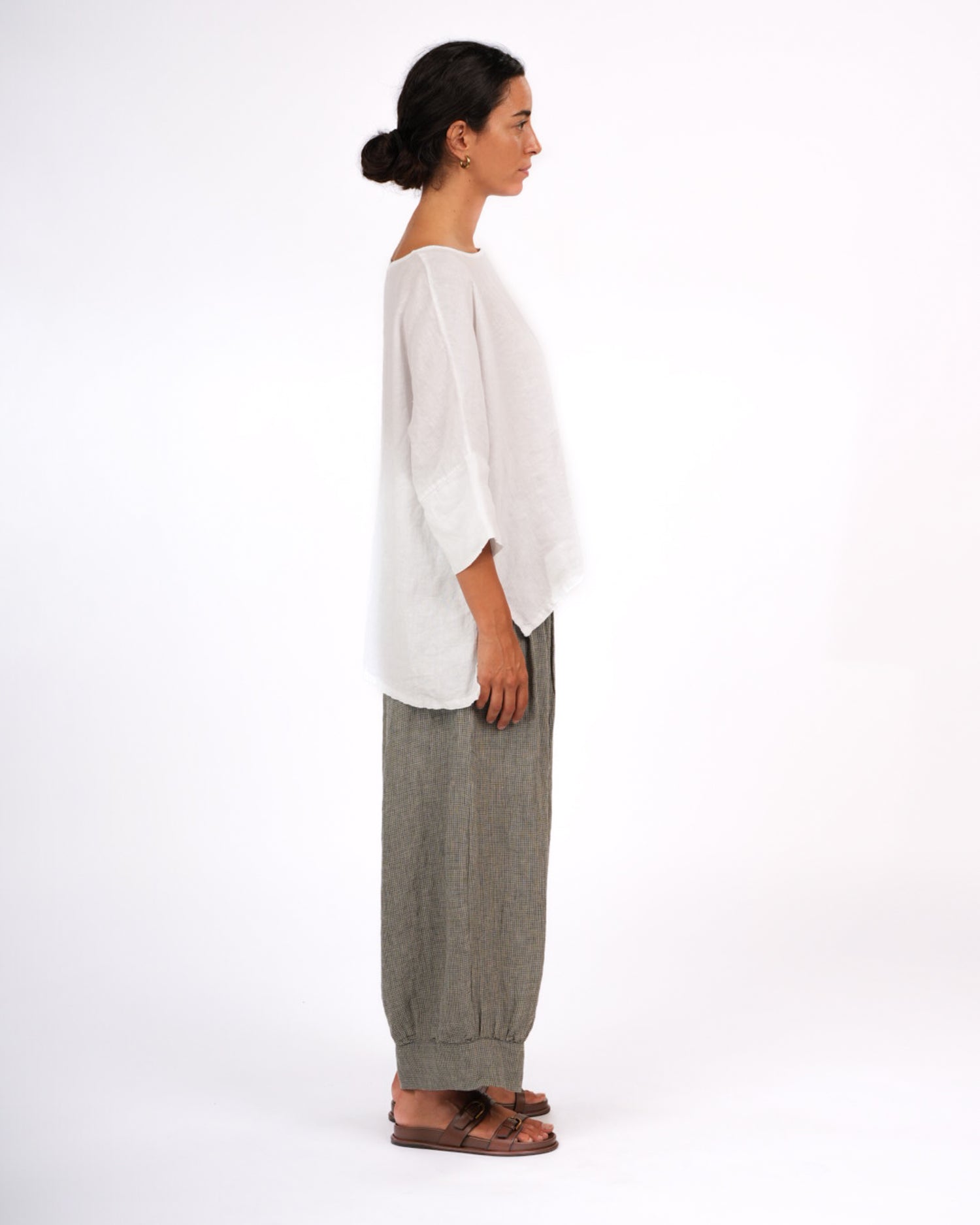 Desi Pants in Houndstooth French Linen