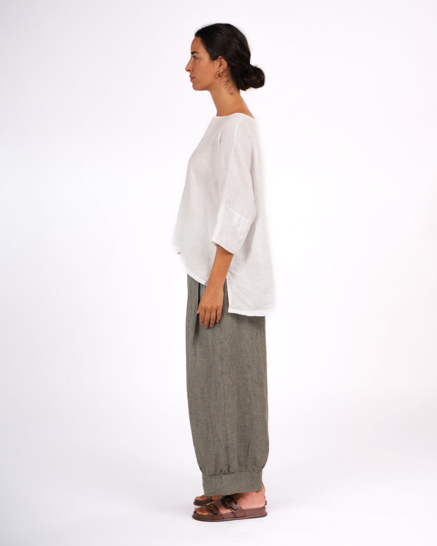 Desi Pants in Houndstooth French Linen