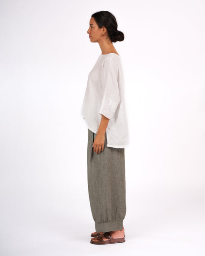 Desi Pants in Houndstooth French Linen
