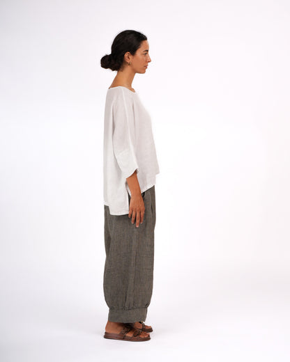 Desi Pants in Houndstooth French Linen