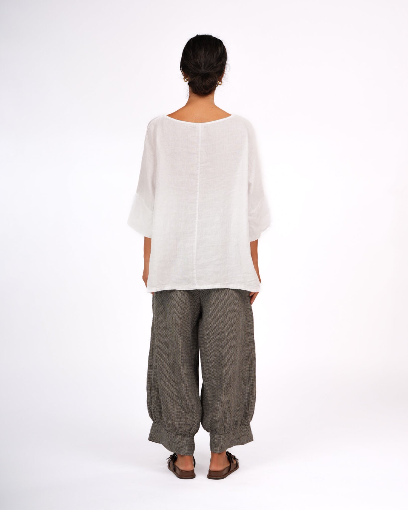 Desi Pants in Houndstooth French Linen