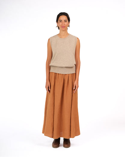 Montaigne Lucie Linen Maxi Skirt Caramel