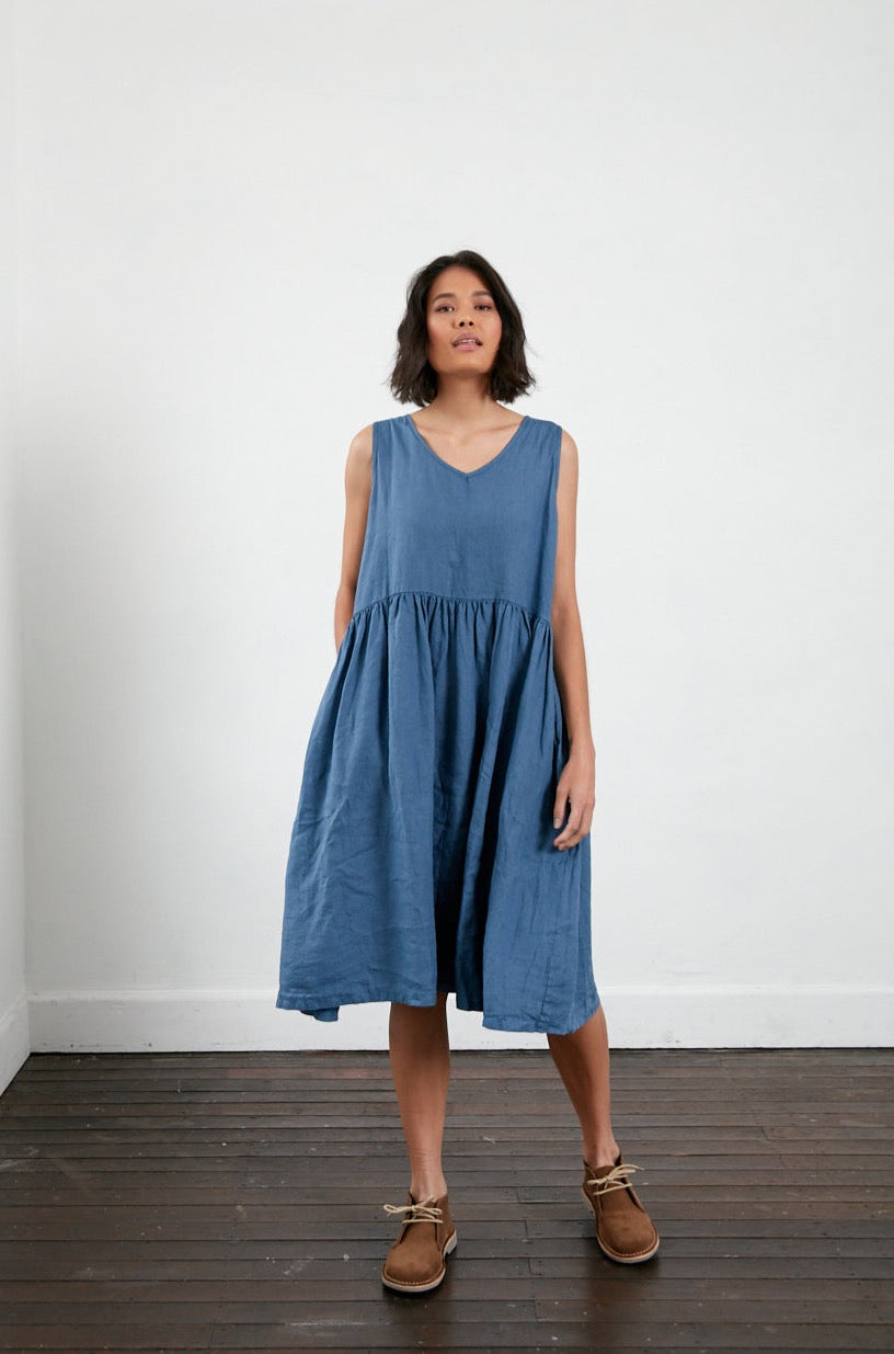 Adelaide Sleeveless Linen Dress with Pockets