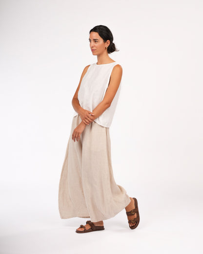 Eadie Linen Pants in Fine Houndstooth