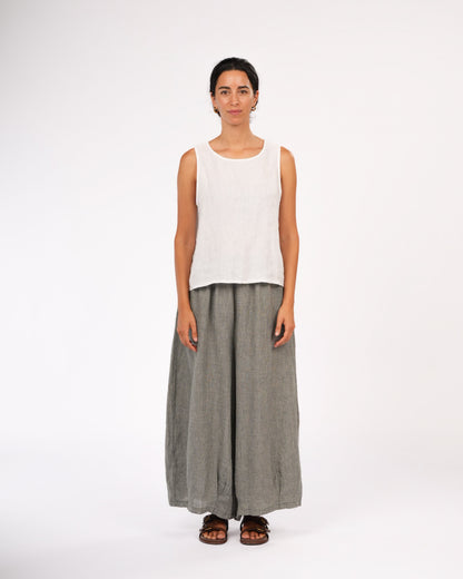 Eadie Linen Pants in Fine Houndstooth