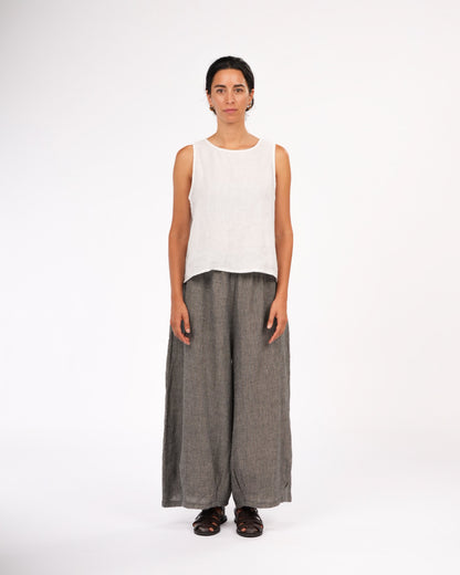 Eadie Linen Pants in Fine Houndstooth