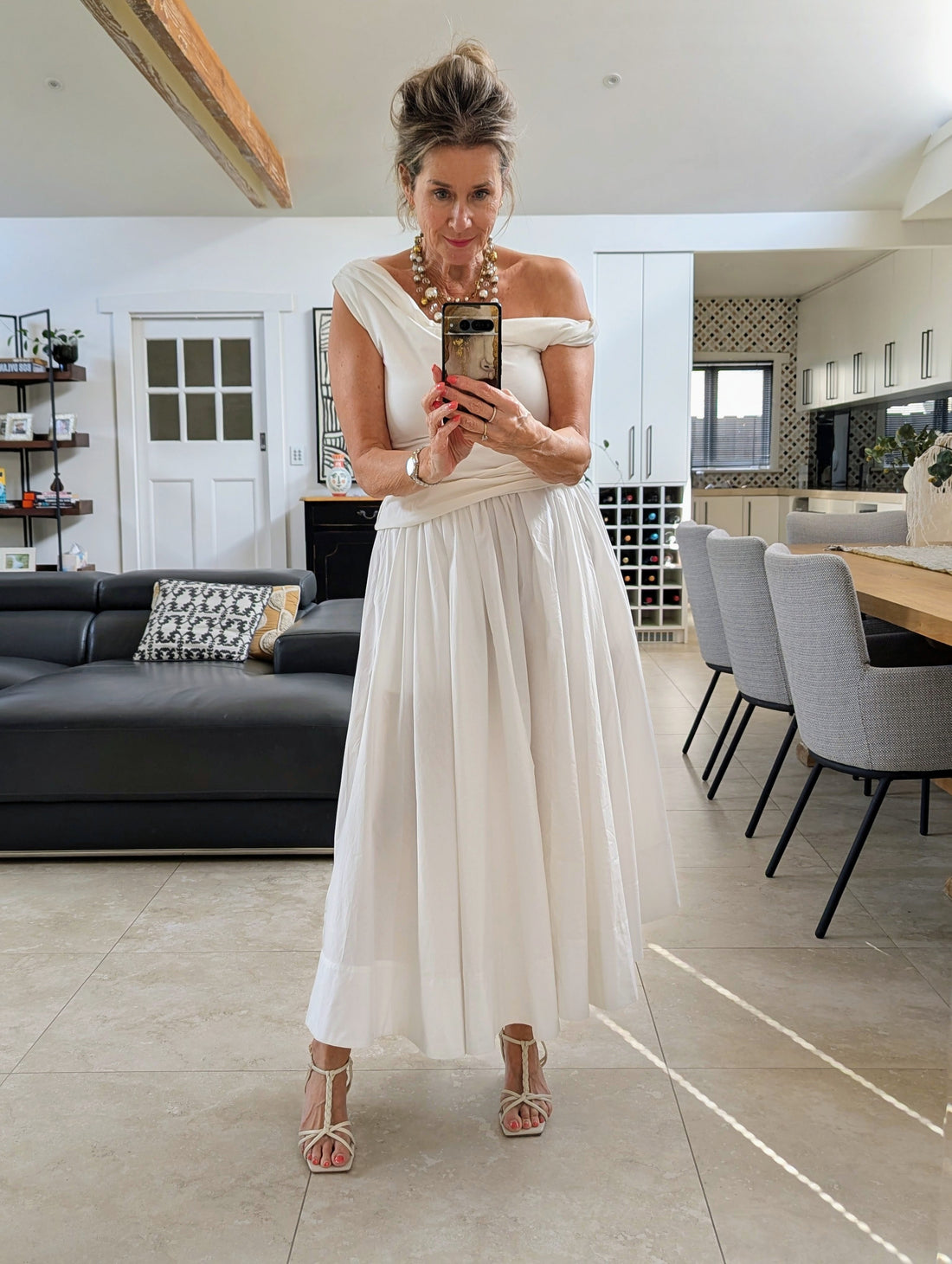 Full Asymmetrical Cotton Poplin Skirt
