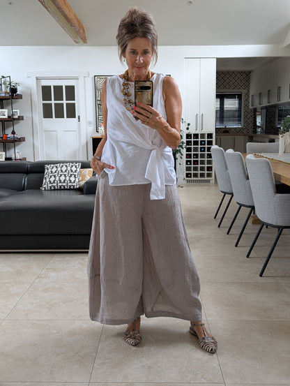 Roland Linen Pants in Houndstooth