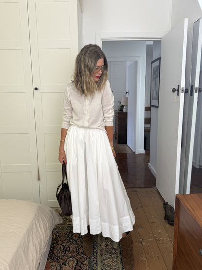 Full Asymmetrical Cotton Poplin Skirt