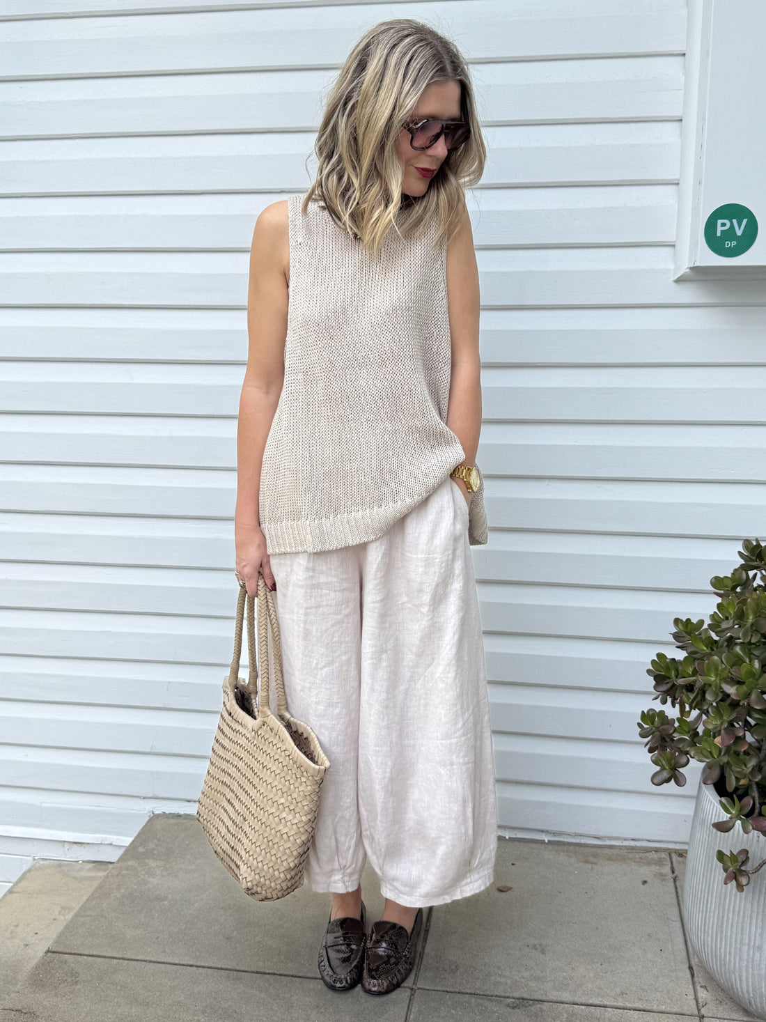 Knitted Linen Singlet