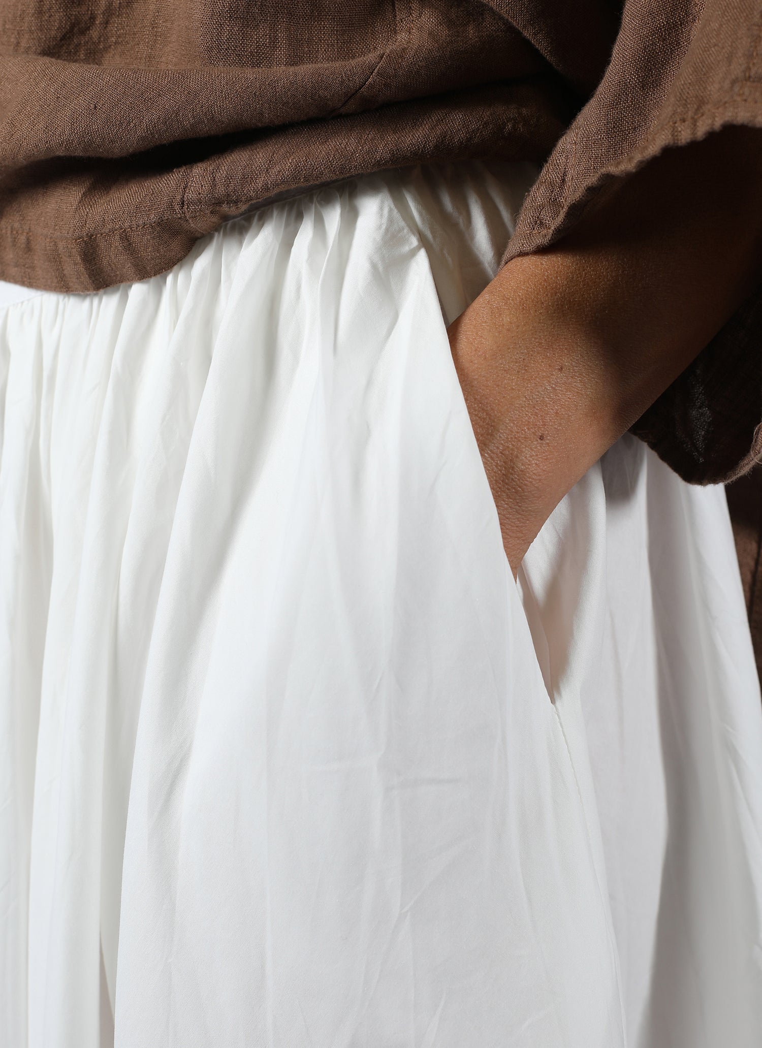 Full Asymmetrical Cotton Poplin Skirt