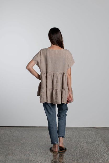 Violette Linen Tiered Top - Montaigne Paris