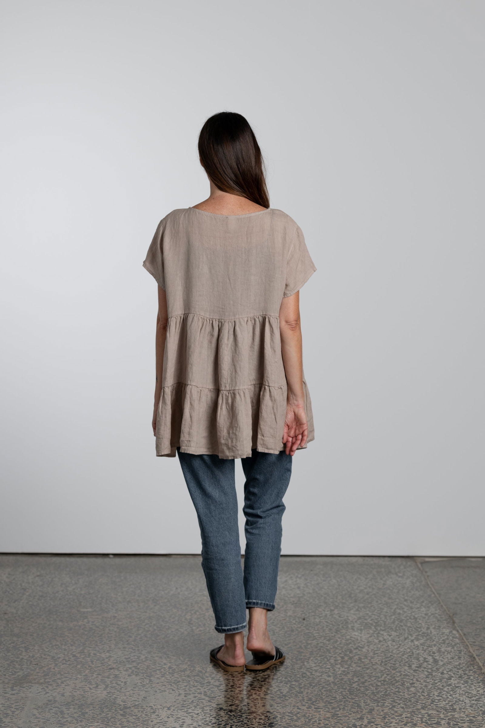 Violette Linen Tiered Top - Montaigne Paris