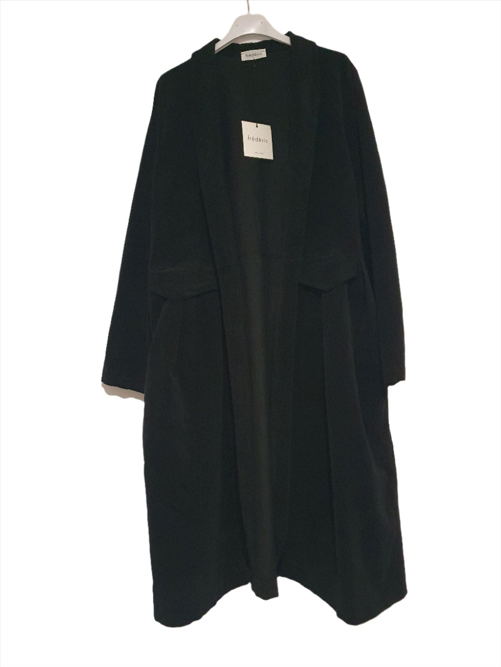 Frederic x Montaigne Pissarro Longline Velvet Coat Black