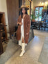 Frederic x Montaigne Pissarro Longline Velvet Coat Tobacco