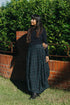 Lavigne Asymmetrical Linen Skirt in Blue Tartan