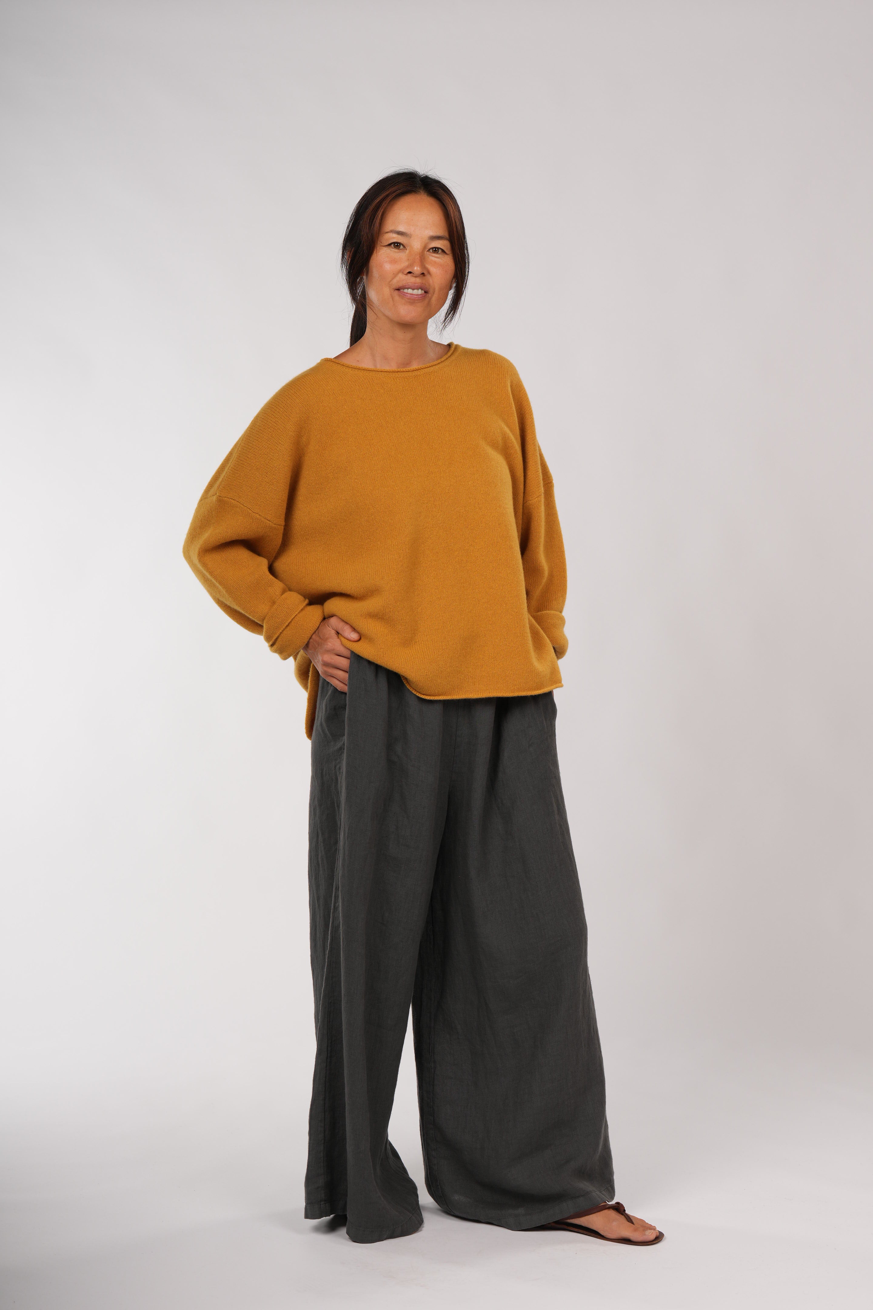 Montaigne 100% New Zealand Lambswool Jumper Mustard2