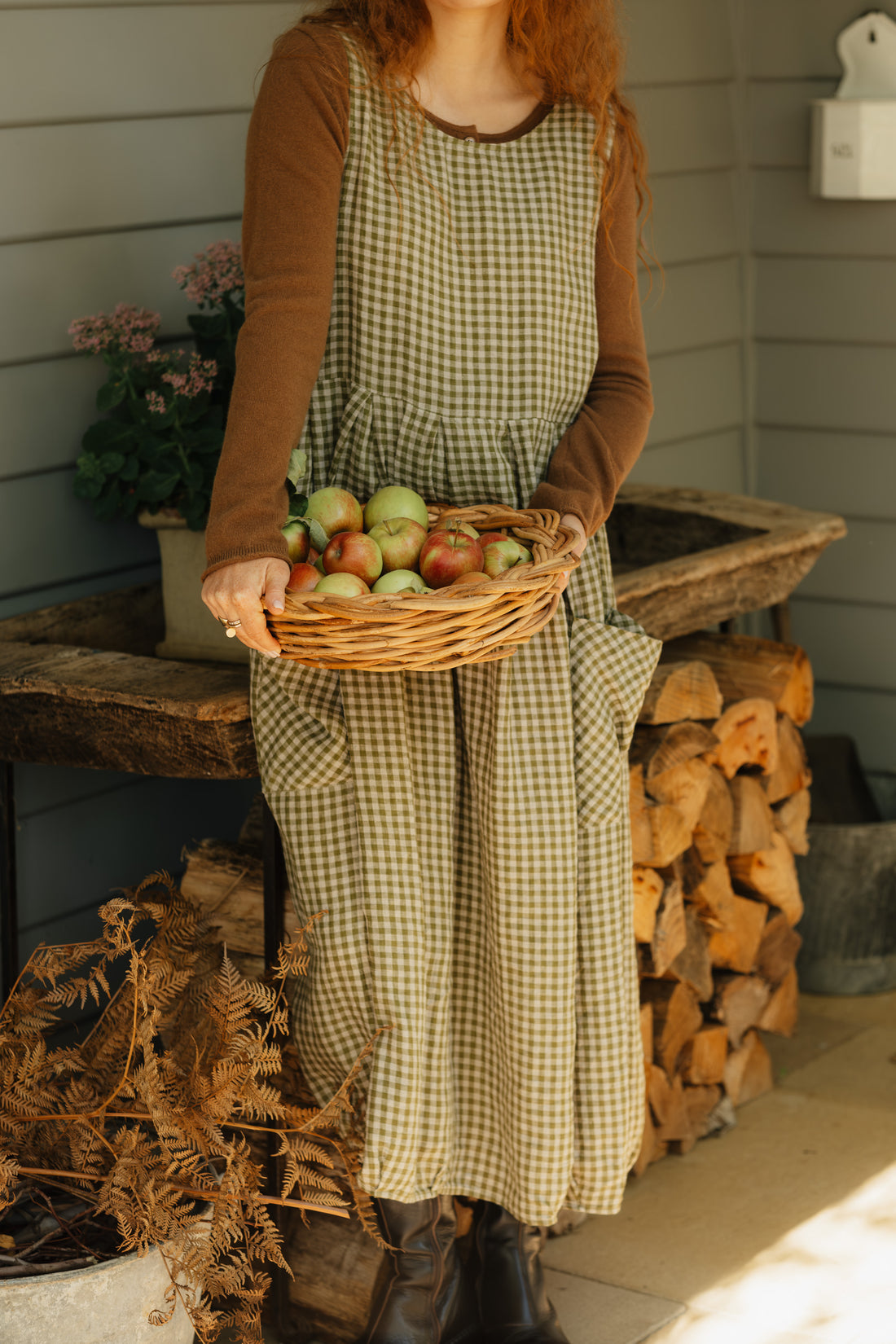 Sartene French Linen Dress in Gingham