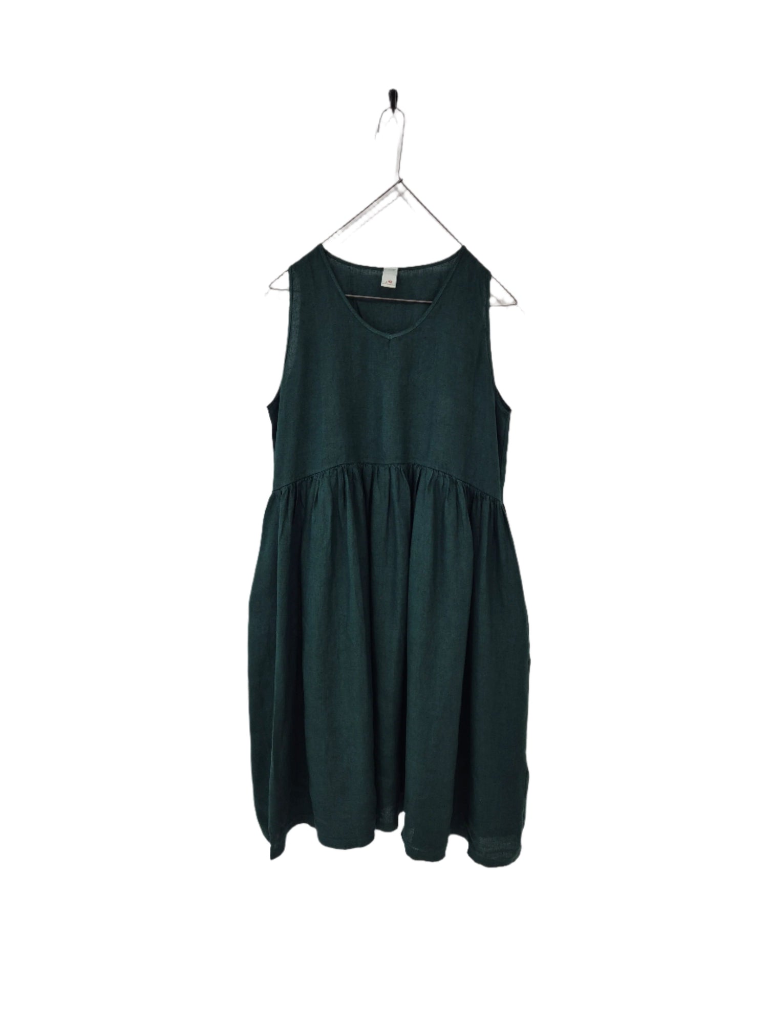 Montaigne Adelaide Sleeveless Linen Dress with Pockets Teal
