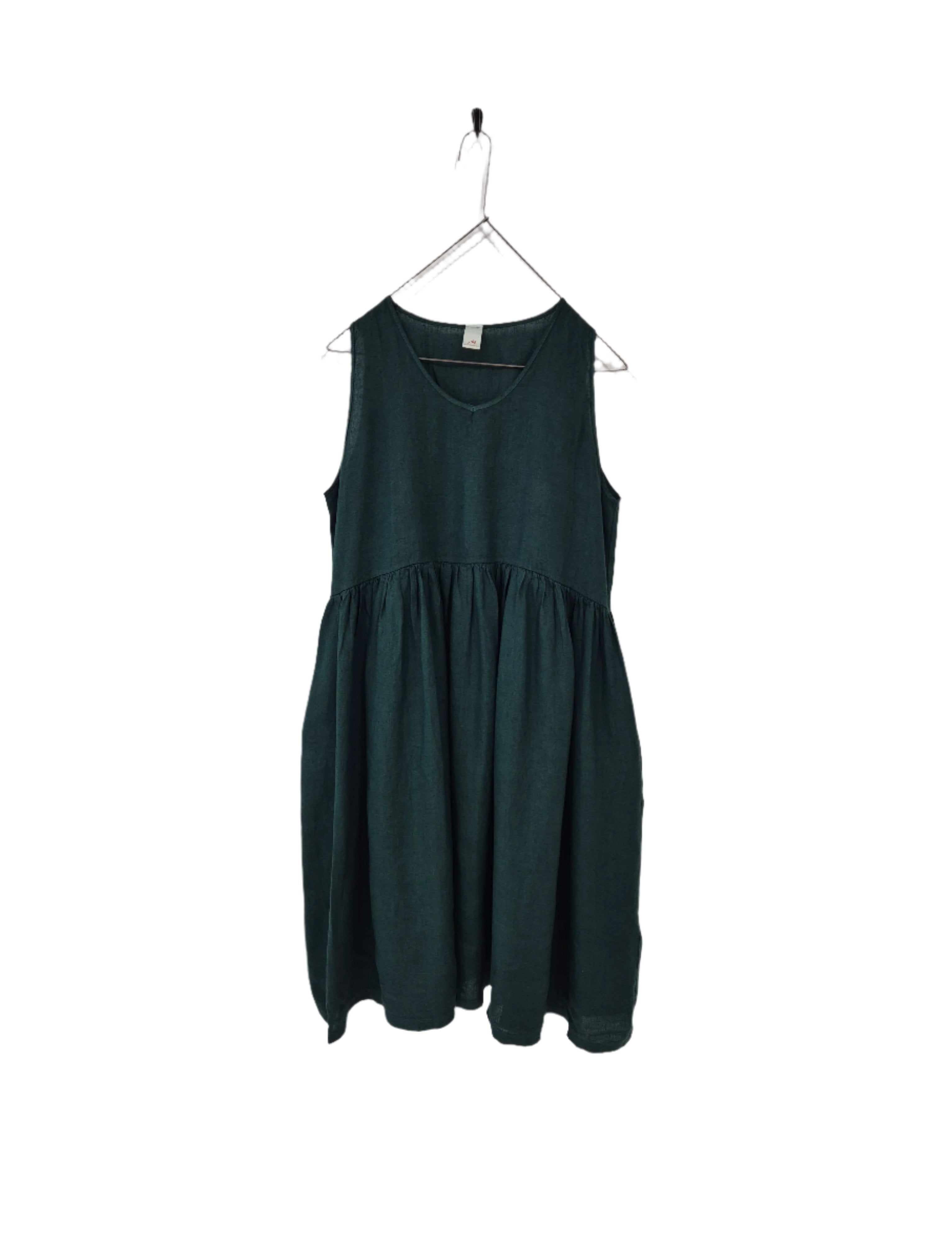 Montaigne Adelaide Sleeveless Linen Dress with Pockets Teal