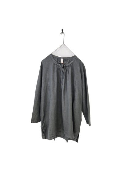 Montaigne Adele Linen Smock with Front Tie Petrol