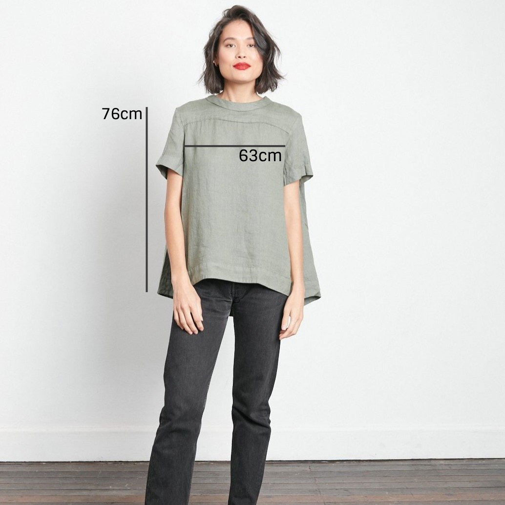 Montaigne Adéline Linen Swing Top Khaki3