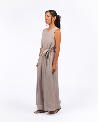 Montaigne Alba French Linen Tie-Waist Jumpsuit