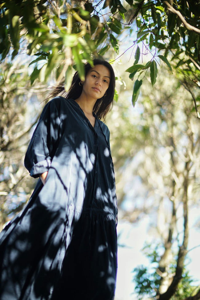 Montaigne Alice Corduroy Dress Navy