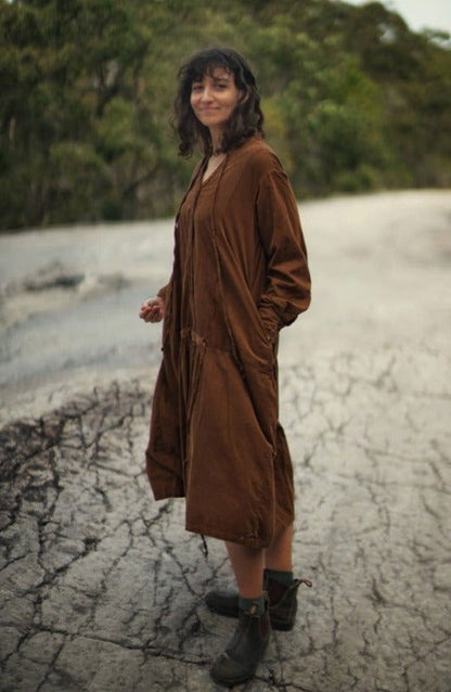 Montaigne Alice Corduroy Dress Tobacco2