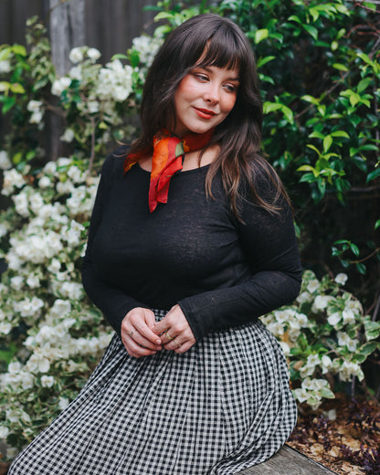 Montaigne Amélie Linen Skirt Black &amp; White Gingham4